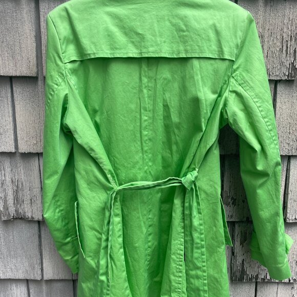 Jessica Trench Coat Jacket Womens Size Large Green Button Spring Dressy - Picture 6 of 6